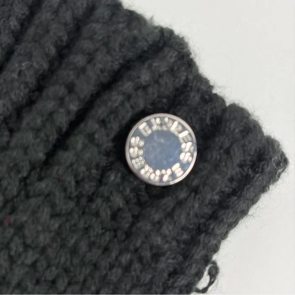 Express Black Ribbed Fingerless Gloves Ruffle Detail NWT - Picture 3 of 5